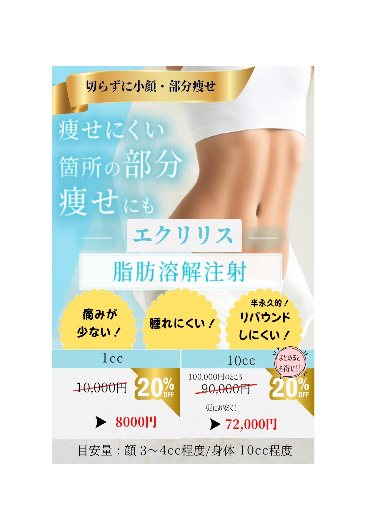 エクリリス 脂肪溶解注射 キャンペーンメニュー